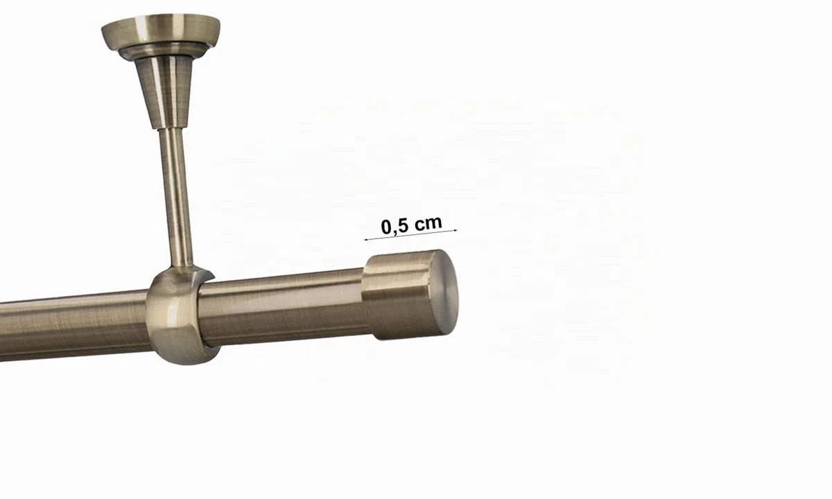 Kit Bastone per Tende in metallo 25mm Ottone Antico Montaggio a Soffitto 160 cm Zoya