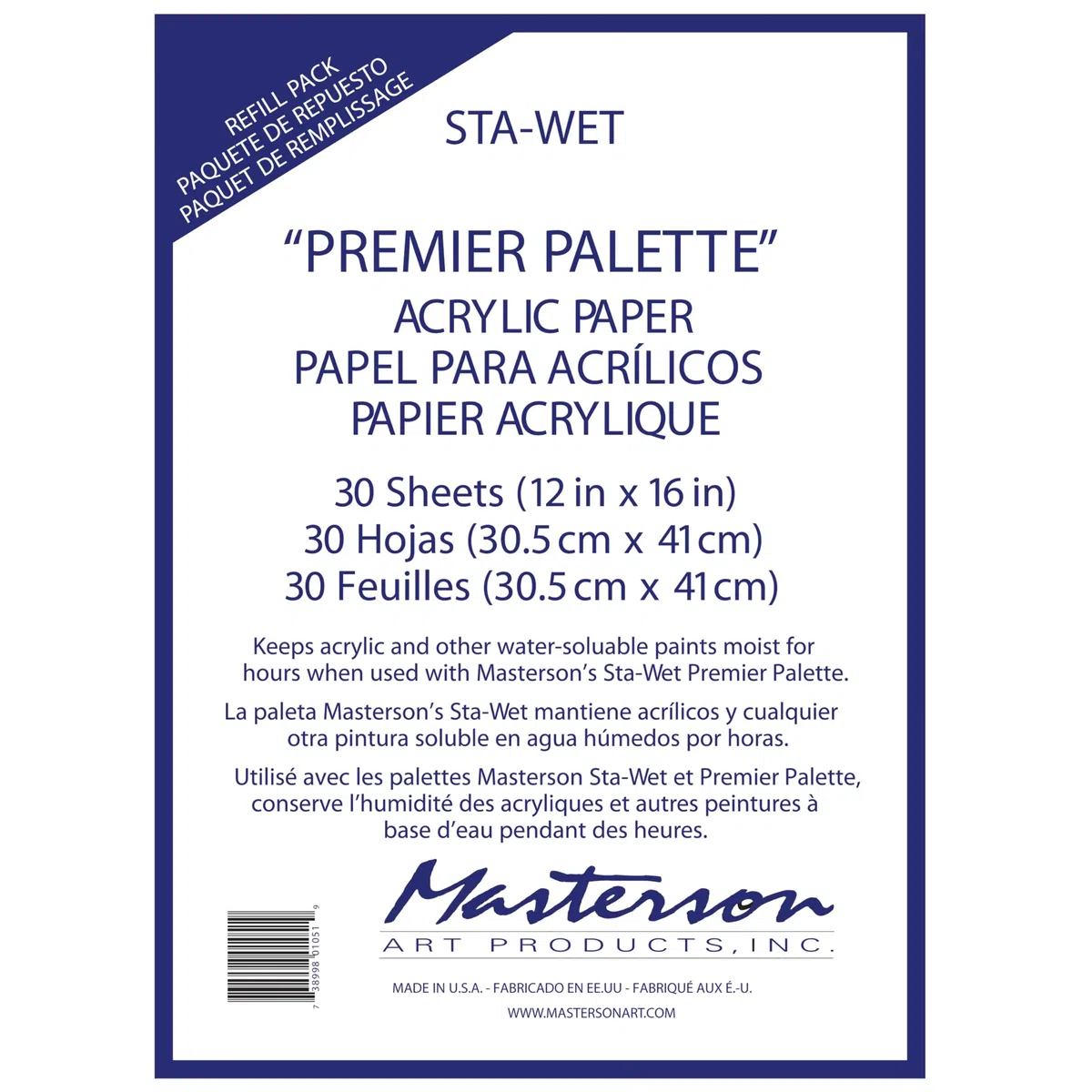Masterson Palette Seal - Ricarica per 100 pellicole acriliche, colore: Bianco