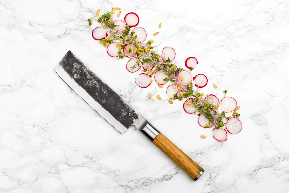Forged mannaia Olive 17cm, fatti a mano, in scatola di legno
