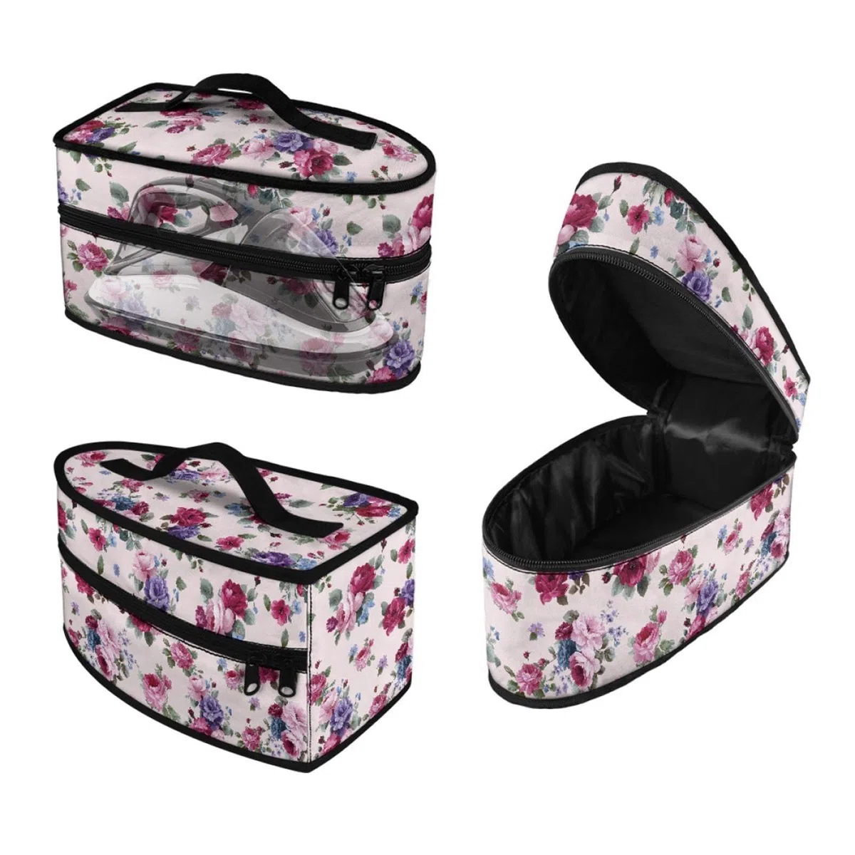 F Fityle Custodia portaoggetti per ferro da stiro, portatile, organizer per ferro da stiro, per viaggi d'affari, armadio, Rosa Rossa