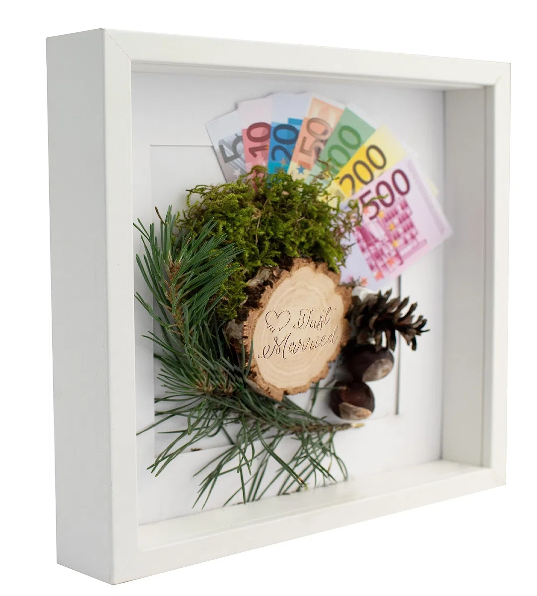 BD ART 3D Box Cornice per Foto 28x28 cm Profonda 3 cm Cornice Foto con Foglio Plexiglass Trasparente - Bianco Passe-partout 19x19 cm bianco piazza Decorazioni Fai da Te