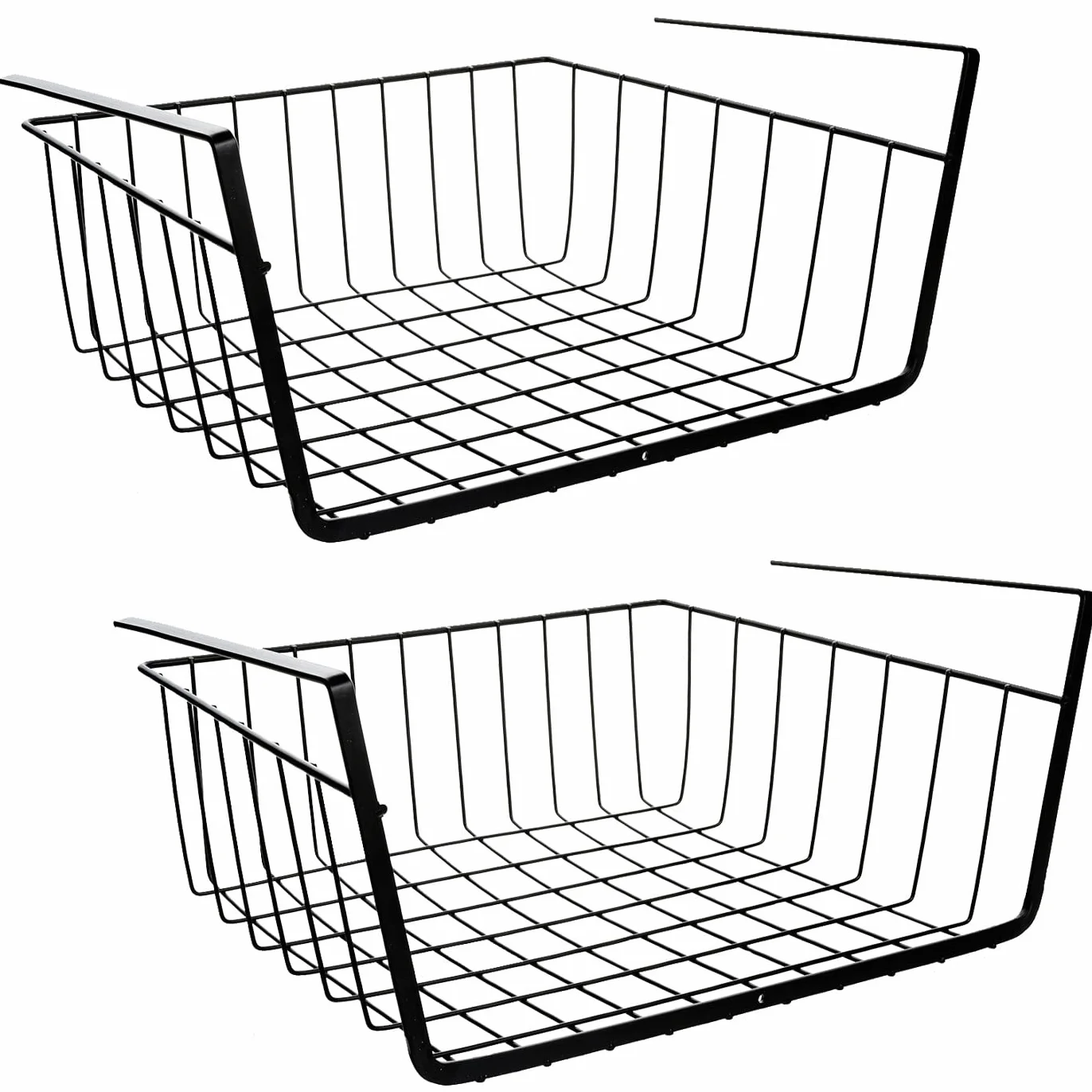 Confezione da 2 cestini portaoggetti da cucina sotto ripiano cestello in metallo per armadi da cucina 30 x 24,5 x 14 cm cestino appeso sotto mensola