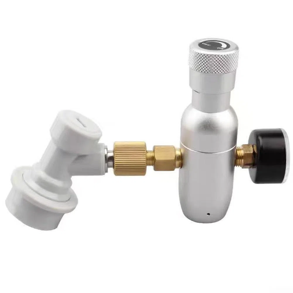 Regolatore barile di birra 0-60 PSI, valvola di riduzione della pressione in alluminio anodizzato con chiusura a sfera, dispenser compatto Homebrew