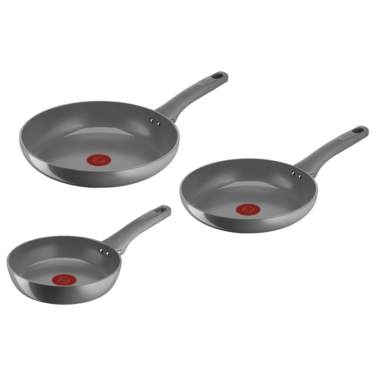 Lagostina Risorsa, Set Padelle Antiaderenti, 3 Padelle 20, 24 e 28 cm con Rivestimento in Ceramica, Padelle Antiaderenti Compatibili con Gas e Induzione, Tecnologia Thermosignal, Cottura Senza Grassi
