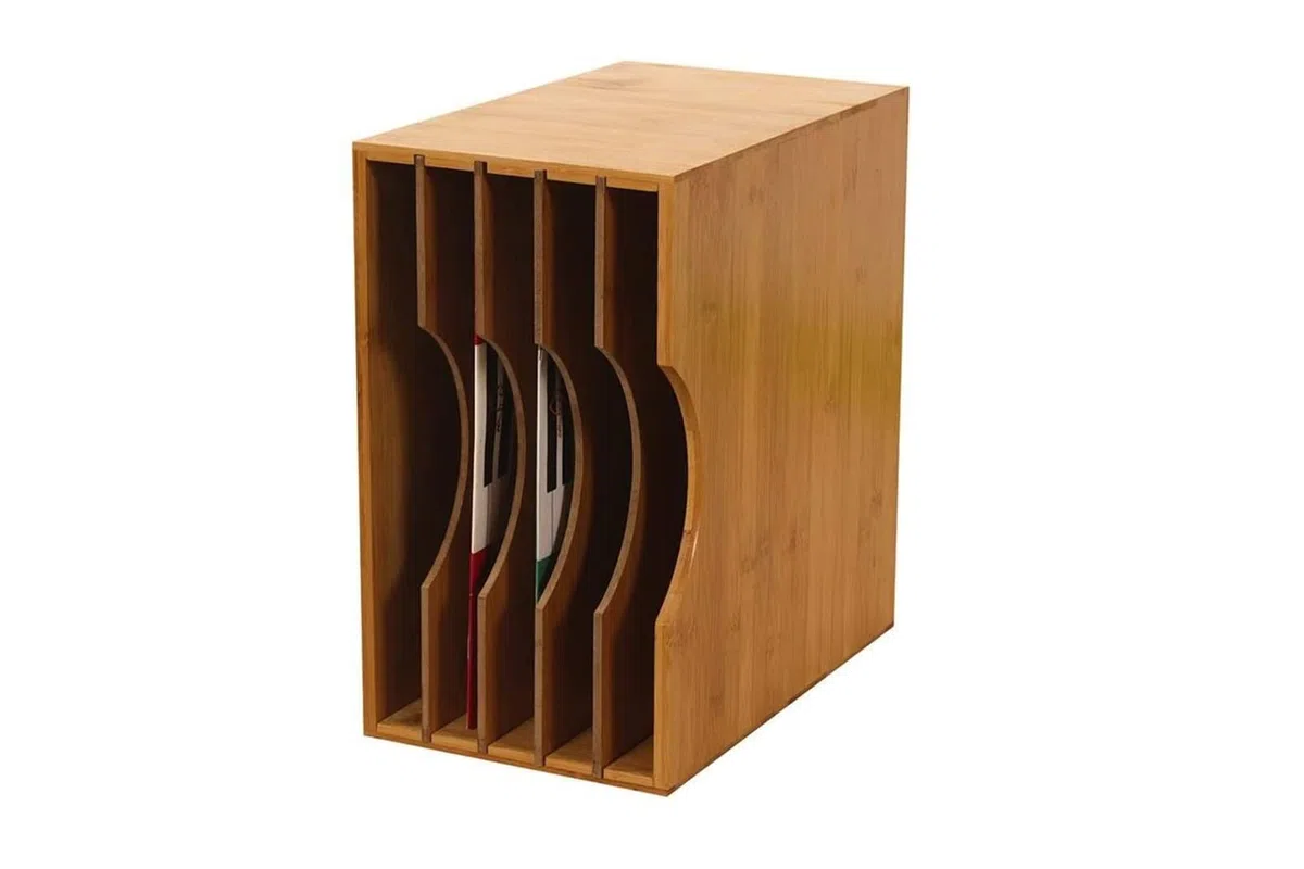 BA 40 Mobile espositore in vero legno di Bamboo per circa 40 dischi LP 33 giri