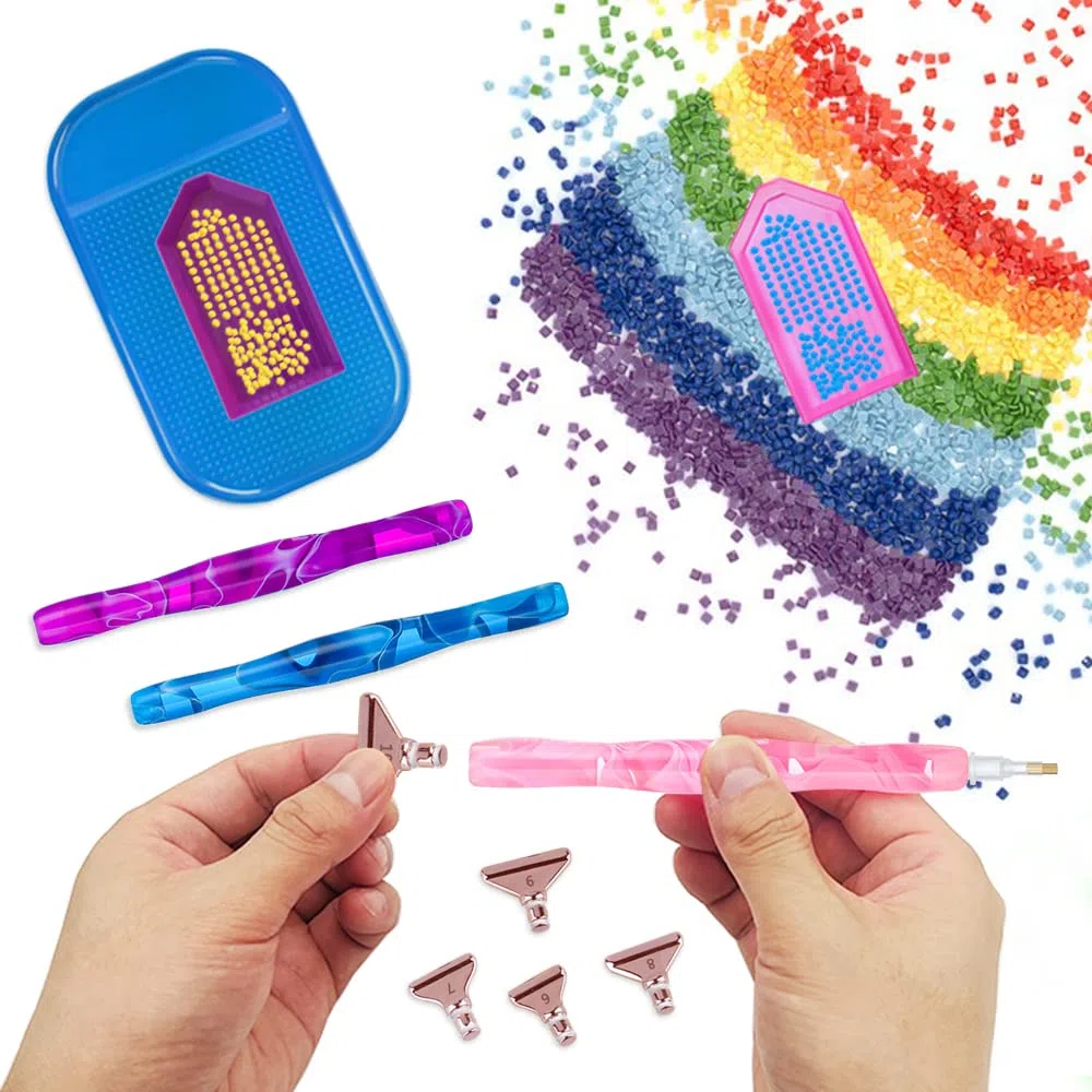 SENHAI Kit di 45 penne per pittura a diamante, punte in acciaio inox e plastica, accessori per pittura fai da te