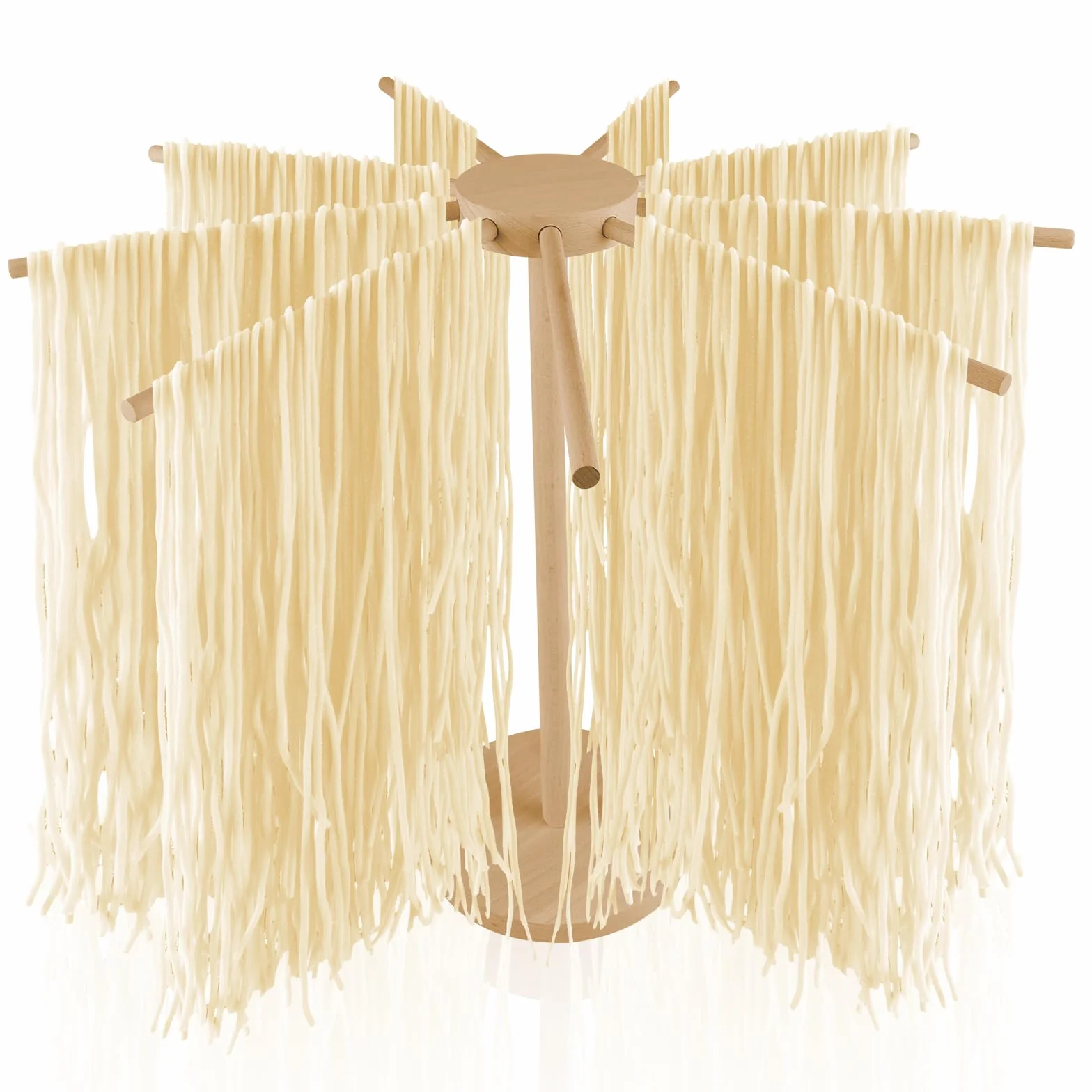Essiccatore per pasta in legno, con 9 bracci rimovibili, per asciugare fino a 4,5 kg con base, per pasta e asciugacapelli