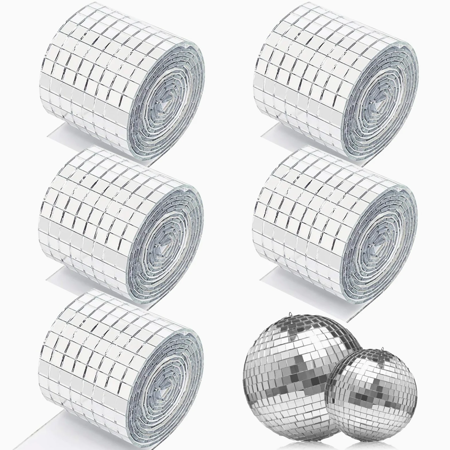 Tessere Mosaico a Specchio, 8000 Pezzi Piastrelle Mosaico a Specchio Adesive, Mini Mosaico Vetro Adesivo Quadrato per Decorazioni Artigianali Fai Da Te (5 x 5 mm)
