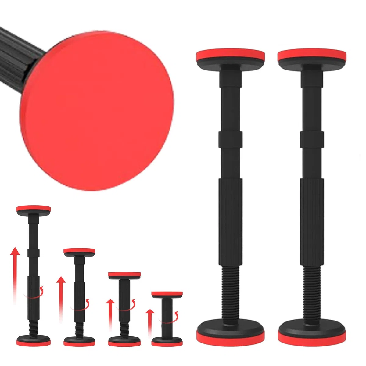 Supporti regolabili in altezza, supporto telescopico, asta di supporto regolabile per armadio, divano, lavandino, portata fino a 200 kg, altezza regolabile da 18 a 45 cm, supporto da soffitto per
