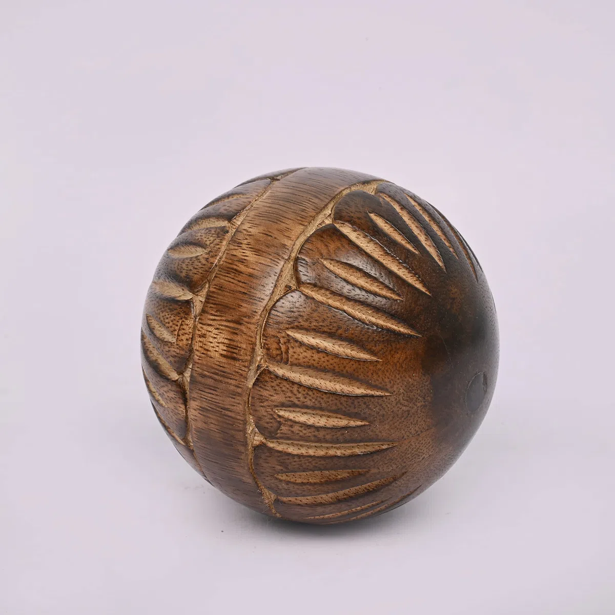 EDHAS Set di 3 palline decorative rotonde in legno di mango per centrotavola o uso individuale, ideali per l'uso in vassoi, ciotole o cestini