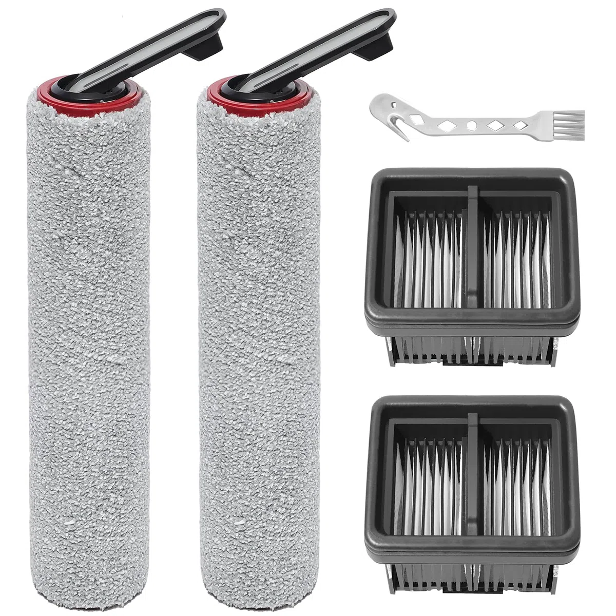 Ricambi per aspirapolvere per Dreame H15 Pro /H15 Mix /H12 Pro FlexReach/ H15 Pro FoamWash /H15S, set di accessori 2 rulli spazzola + 2 filtri + 1 spazzola di pulizia.