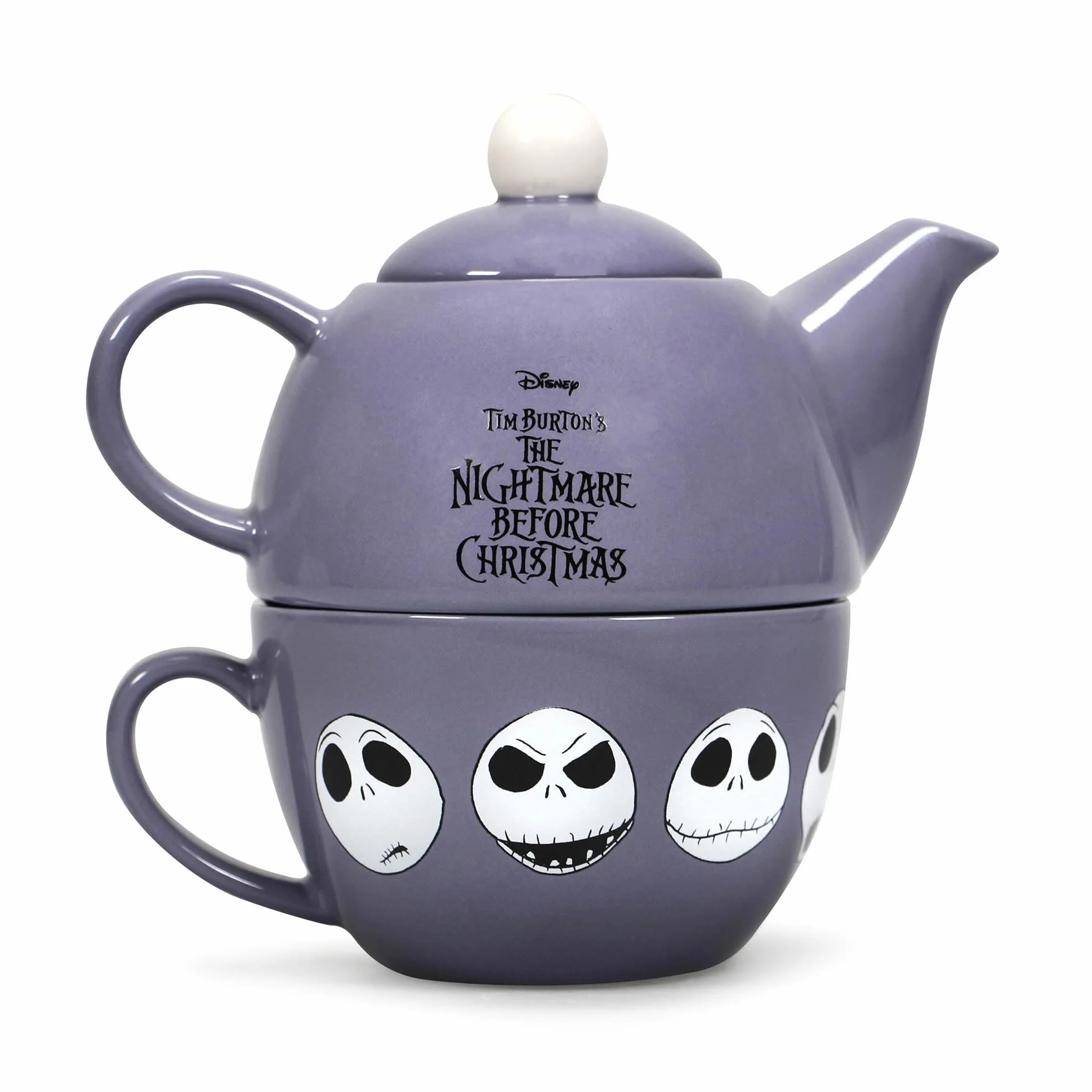 Half Moon Bay: Set Teiera e Tazza Disney The Nightmare Before Christmas | Teiera 3D personalizzata di The Nightmare Before Christmas con Tazzone incluso, Licenza ufficiale 100%, disney gadget