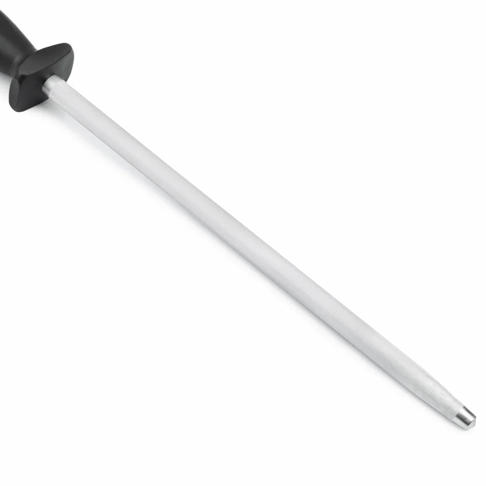 ARCOS Afilatore in Acciaio Nitrum con Lama da 300 mm – Corpo in Acciaio al Carbonio Rivestito in Cromo, Manico in Polipropilene – Nero, Serie Chaira