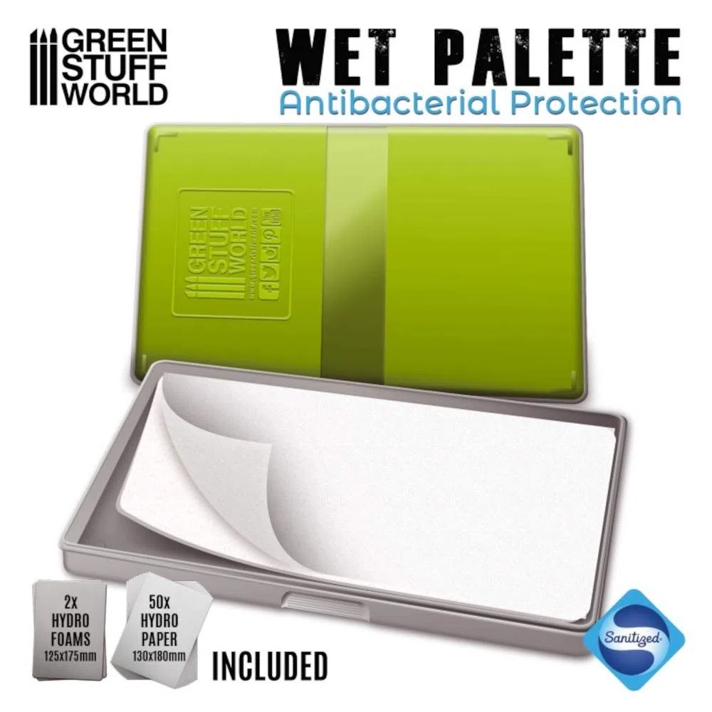 Green Stuff World Wet Palette- Wet Palette XL Antibatterica per dipingere figure in miniatura con colori acrilici