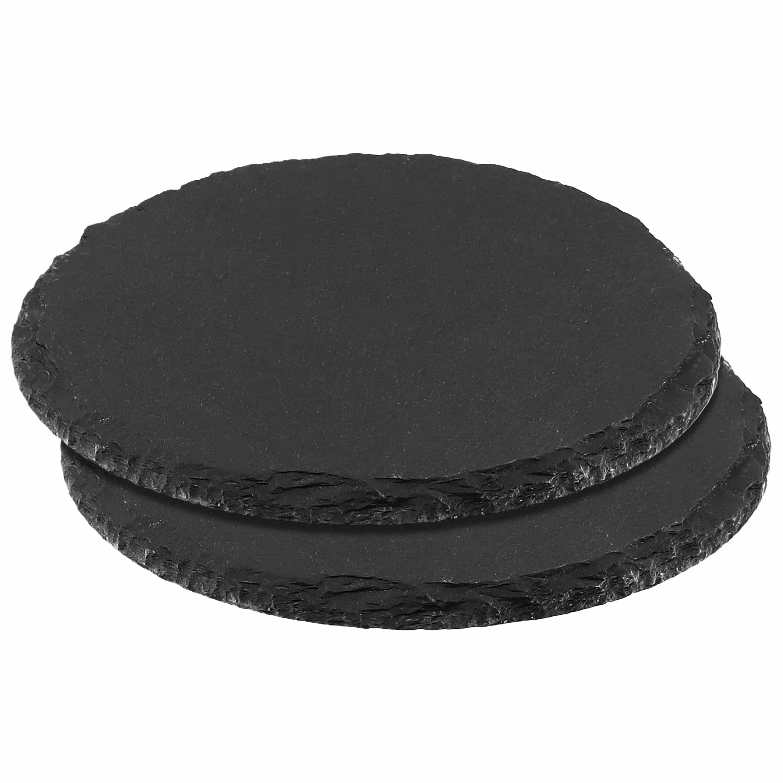 FUNSUEI Set di 10 sottobicchieri rotondi in ardesia, 10 cm, piatti quadrati in ardesia, per bevande, tazze, bar, vetro