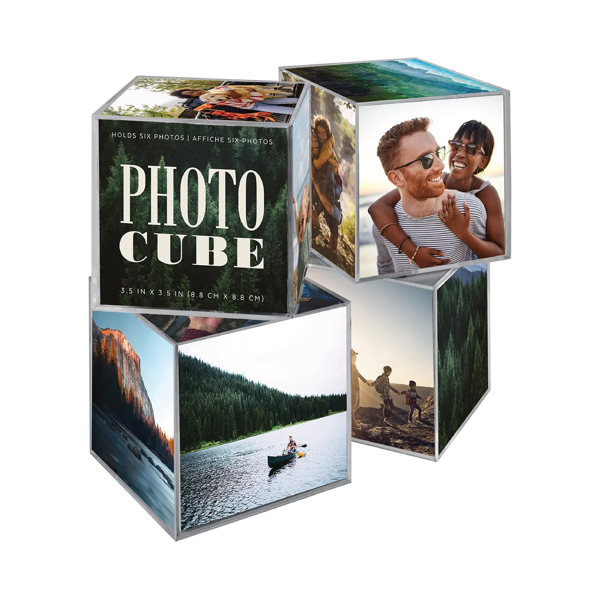 MCS Cubi fotografici in plastica a 6 Lati, Trasparente, Set di 4