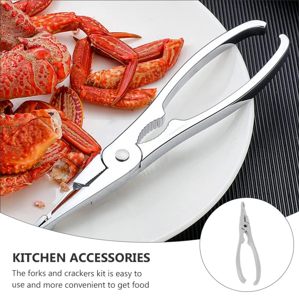 HEMOTON Kit Per Chele Di Granchio in Acciaio Inossidabile Set Di Pinze Per Crostacei E Forchette Ergonomiche Per Frutti Di Mare Adatto a Granchi Aragoste E Noci Facile Da Usare E Portatile