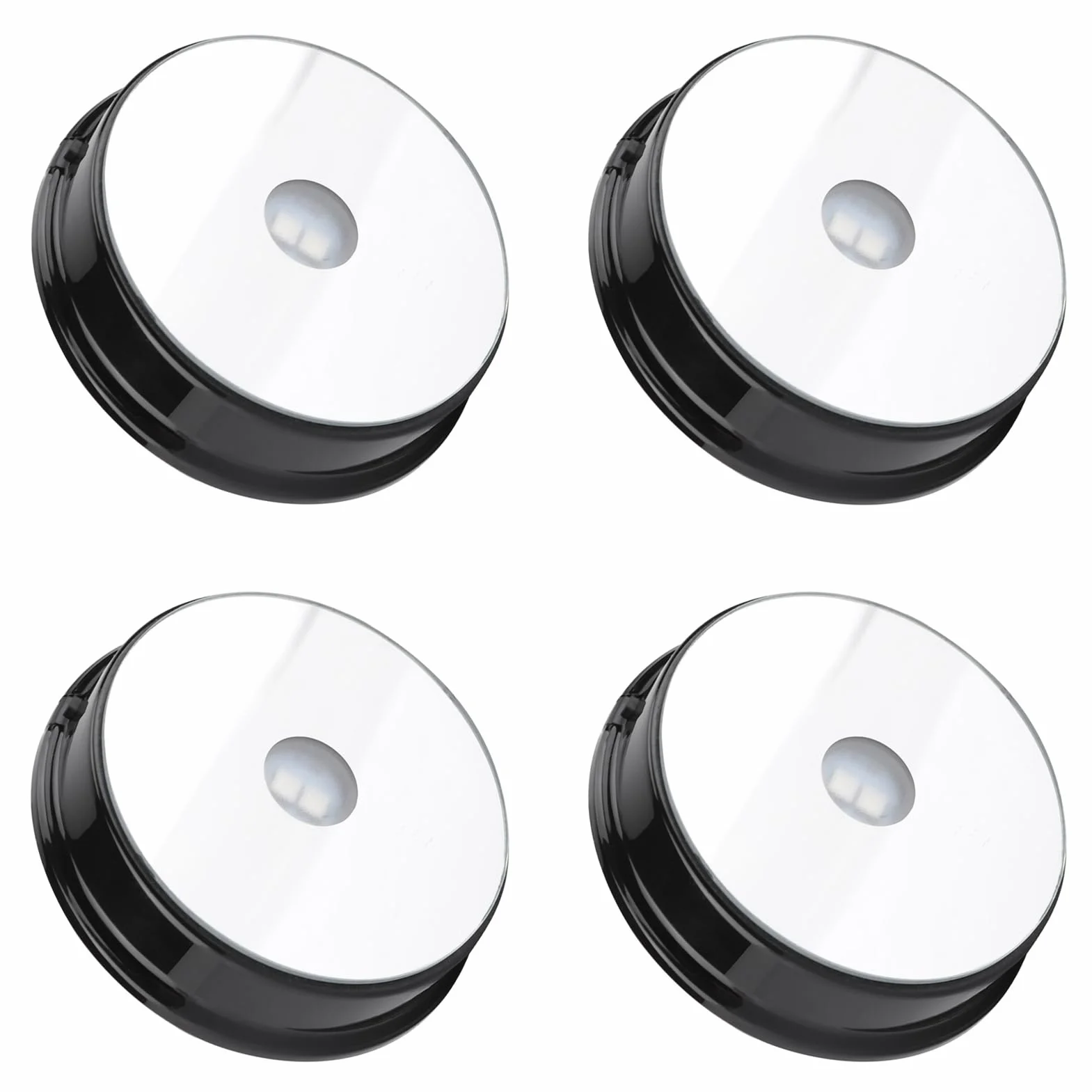 Supporto Base a LED, 4 Pezzi in Plastica a Sette Colori LED Rotondo Colorato Base per Display in Cristalli di Luce per Bottiglia di Vetro Figurine di Arte in Cristallo