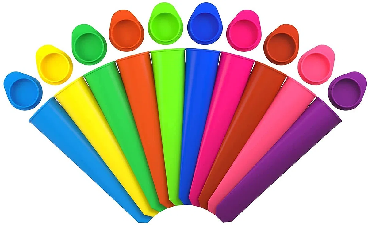 iNeibo Stampi per Ghiaccioli Professionali Set Formine per Ghiaccioli Stampi Gelato in Silicone di Alta Qualità priva di BPA Stampini per Ghiaccioli Set da 10