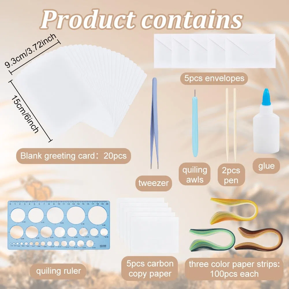 WEBEEDY 20 Kit di biglietti d'auguri, quilling, festa della mamma, kit di quilling in carta, per adulti principianti, 5 stili, mamma girasoli, gnomi, kit di creazione di carte quilling 3D con