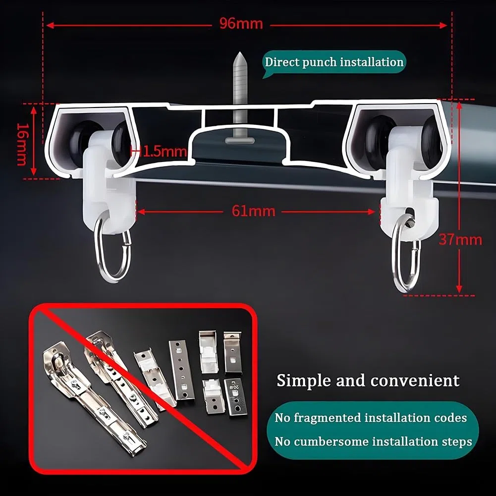 Binario Tende Soffitto a Doppia, Riloga per Tende Silenzioso Sistema di Binari Scorrevoli, Scorritenda in alluminio Divisore per Stanze Camera da Letto Soggiorno Ospedale(White,2.4m)
