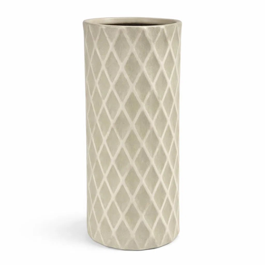 PORTAOMBRELLI CERAMICA LAVORATO PANNA 23X51 CM ACCESSORI ARREDO CASA INGRESSO