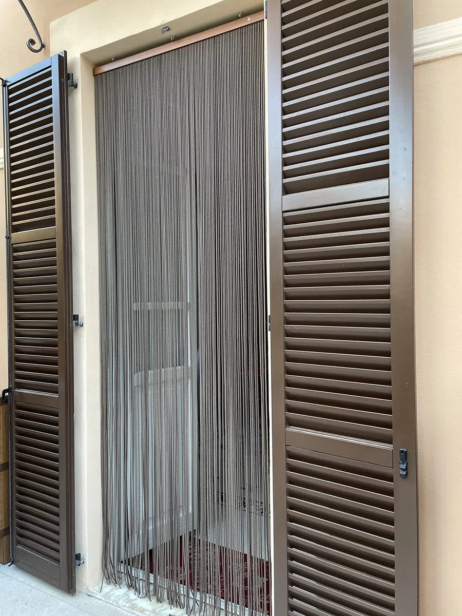 TENDA ANTIMOSCHE PER PORTA IN CORDA modello BRAID cm.120x230 (beige/marrone)