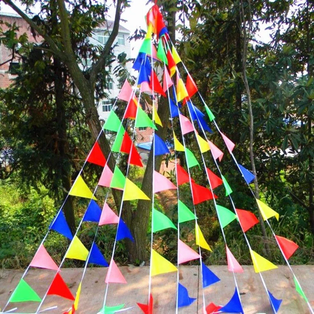 Gagliardetti, 450 pezzi bandiere grandi multicolori in tessuto bandierine per esterni, per compleanni, matrimoni, giardini, strade, decorazioni per la casa