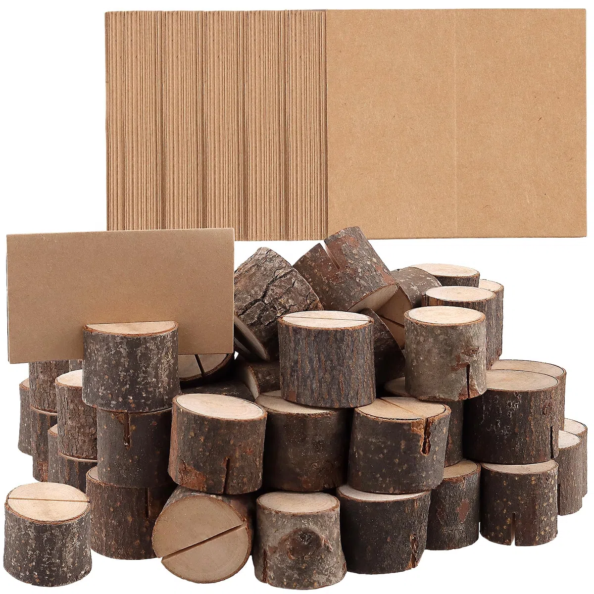 MUKSEUT 80 supporti rotondi in legno rustico, 3,2 x 3,2 cm, segnaposto, per foto, per tavoli, decorazioni per feste di nozze