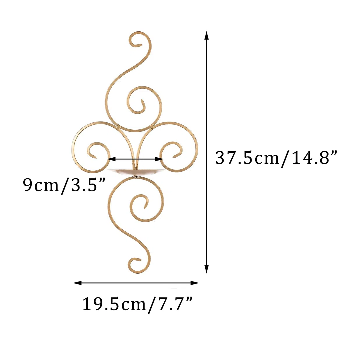 Sziqiqi Oro Portacandele da Parete per Colonna - Portacandele in Metallo 2 Pezzi Applique per Candele Porta Candele a Colonna da Parete Arte Moderna per Parete Bagno Sala da Pranzo
