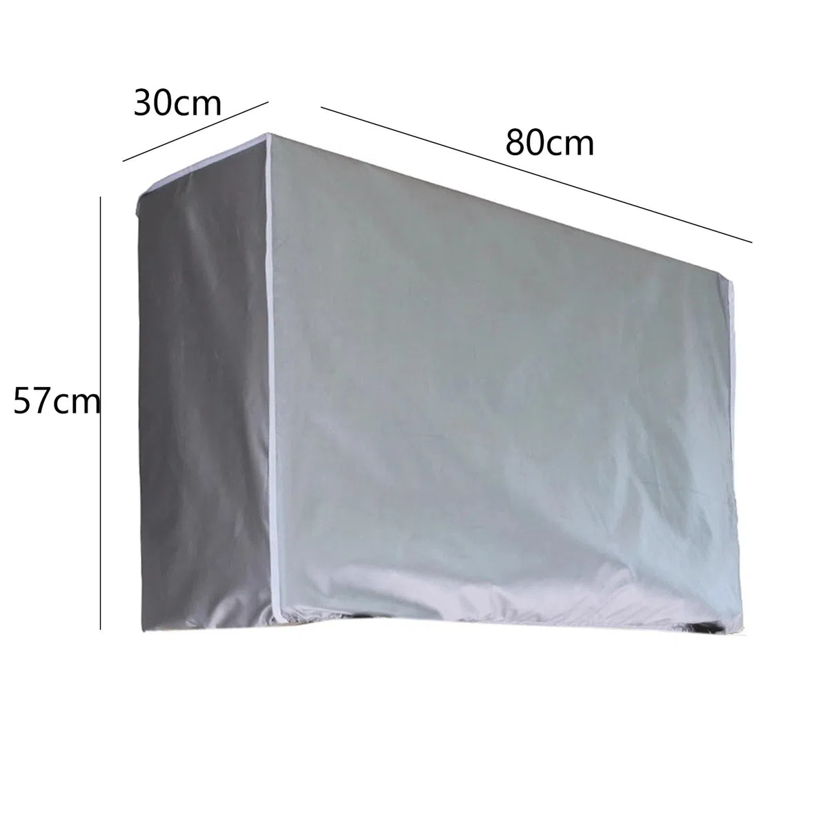 Coperture per condizionatori da esterno, Copertura for condizionatore d'aria in tessuto Oxford bianco argento, dimensioni multiple(80x30x57cm)