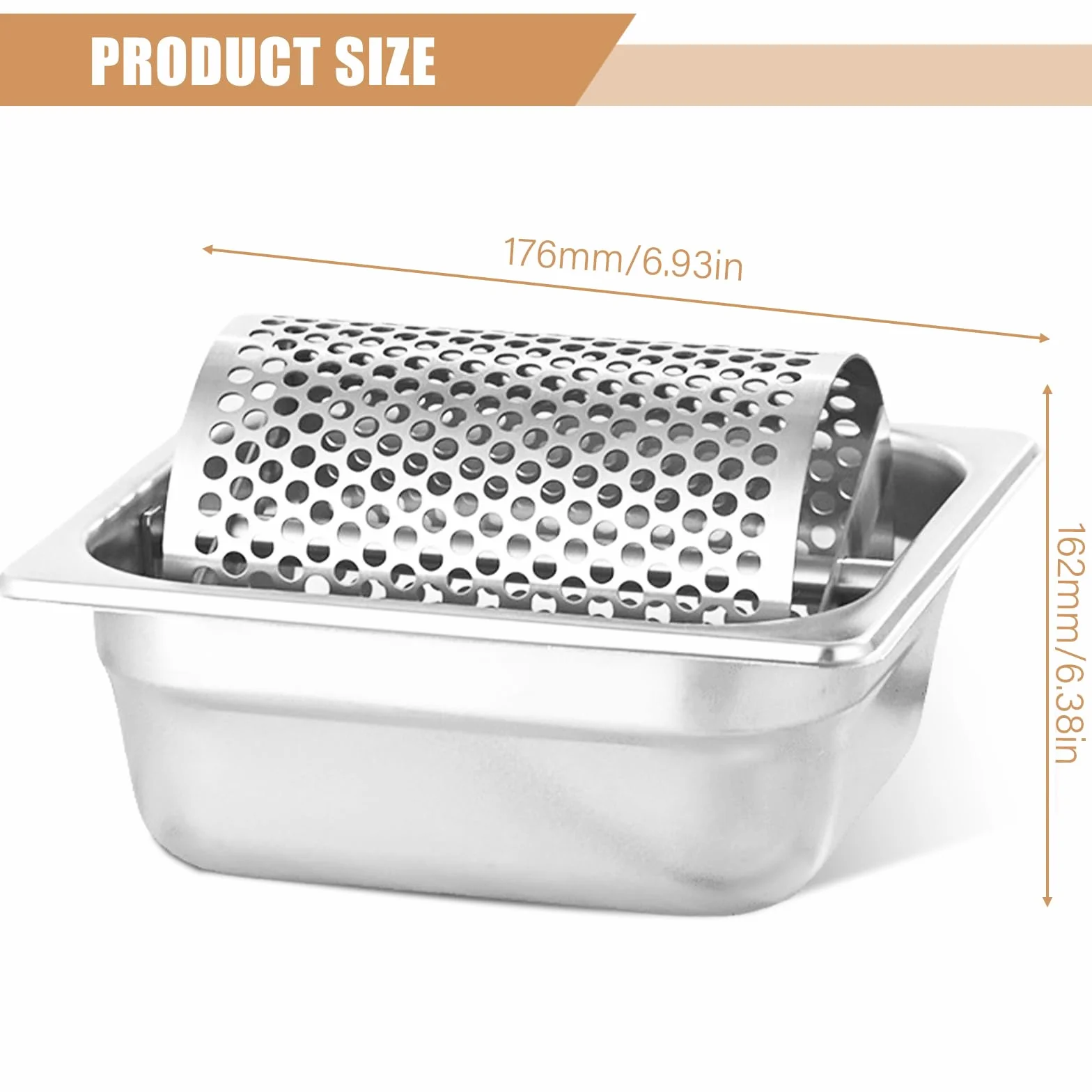 Burro in acciaio inox, distributore di burro a lunga durata, con ruota rimovibile, antiruggine e igienico, per panini, toast, hamburger, ideale per casa, ristorante, barbecue