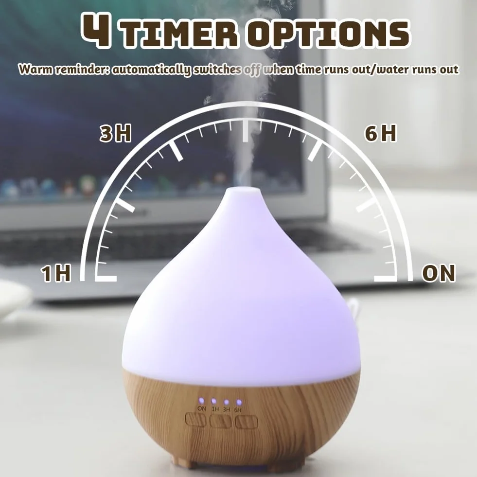 flintronic Diffusore di Oli Essenziali, 100ml Ultrasuoni Diffusore di Aromi Umidificatore Ambiente, Con LED a 7 colori, per Camera da Letto, SPA, Ufficio, Neonato