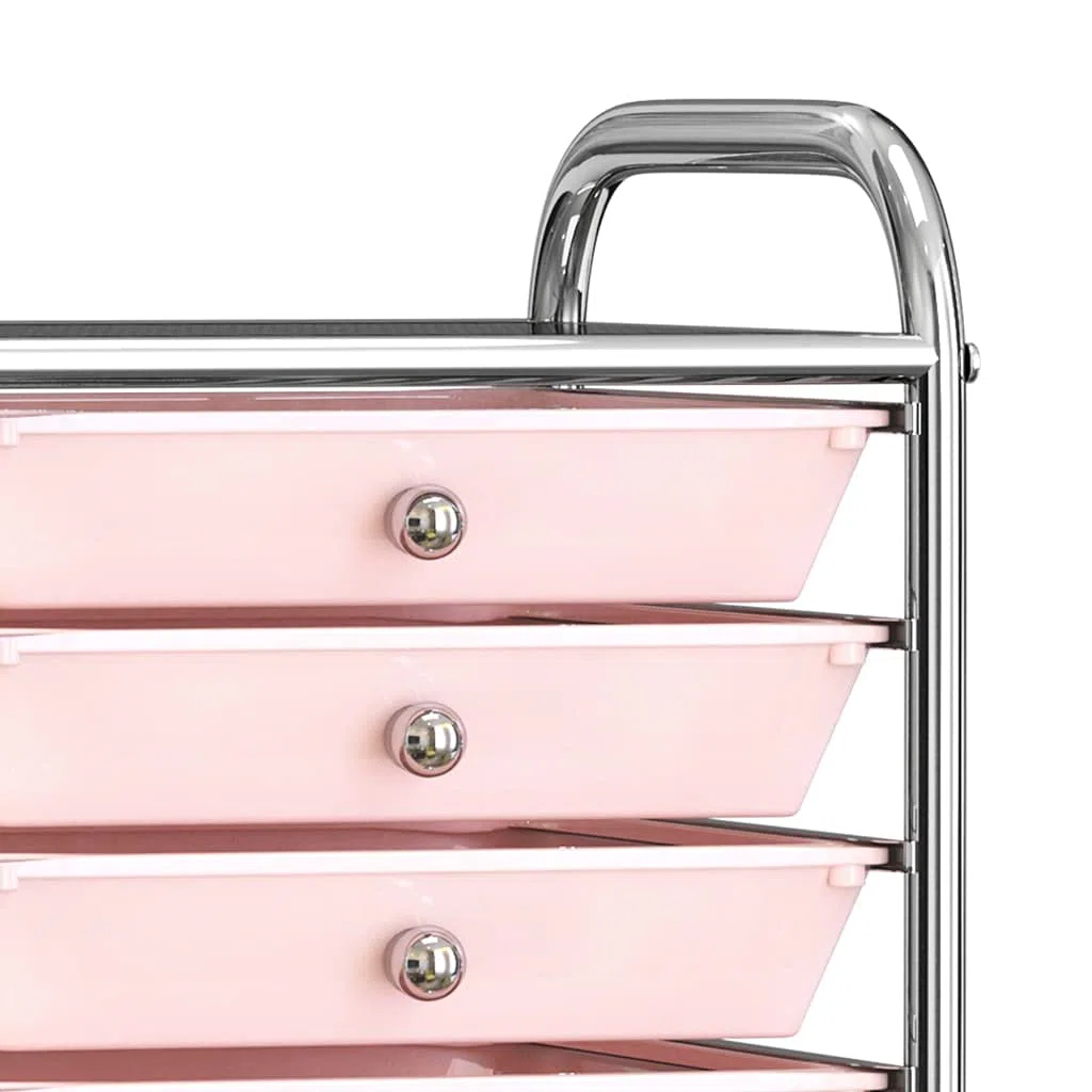 Carrello Portaoggetti con 10 Cassetti Rosa Sfumato in Plastica,Articoli di ferramenta,Utensili,Carrelli merci-320404