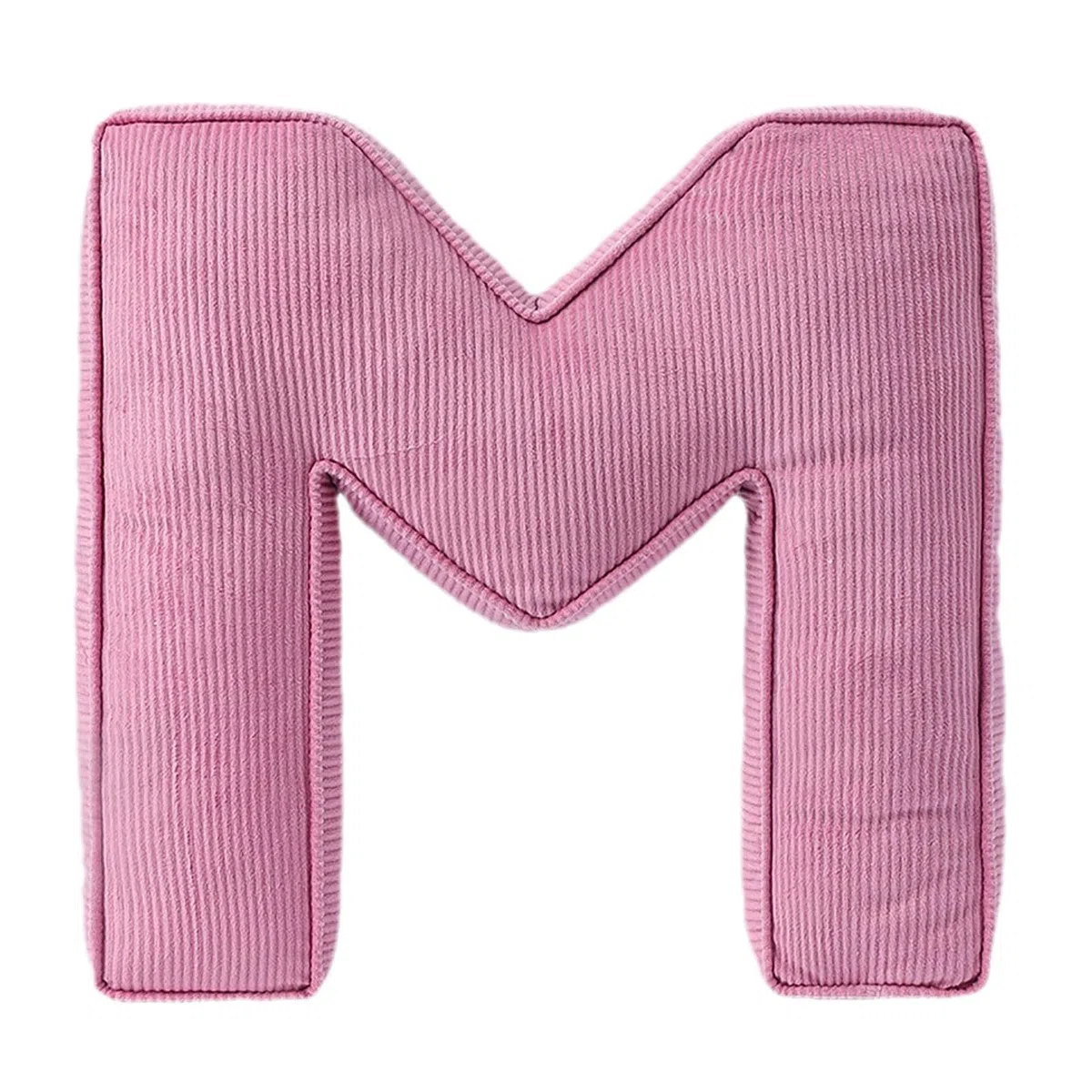 Cuscino decorativo a forma di lettera, in velluto a coste rosa, 34 x 36 cm, morbido cuscino in peluche per soggiorno, camera da letto (M)