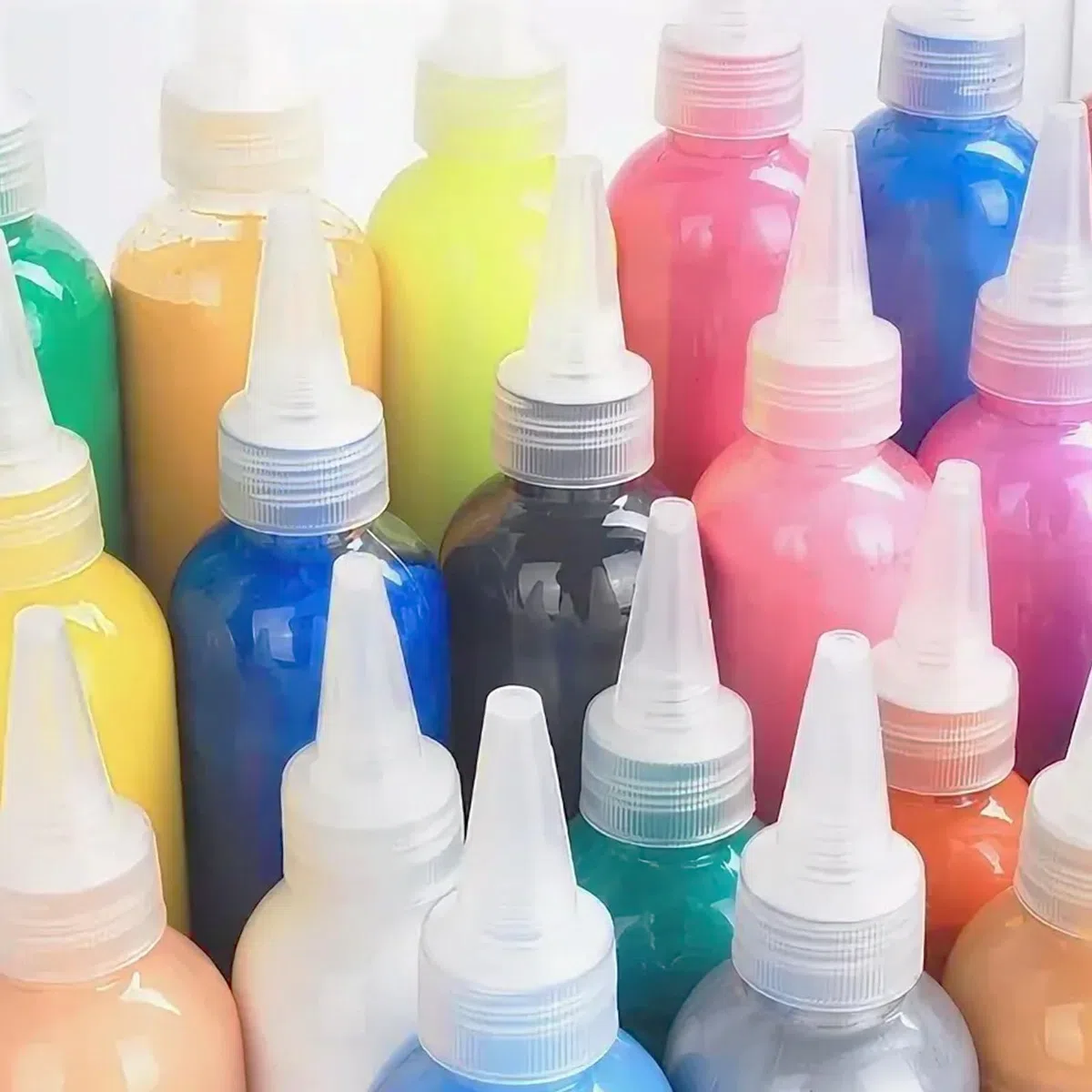 Confezione da 50 bottiglie da 50 ml con beccuccio, piccole bottiglie in plastica per ketchup, multiuso per salse, condimenti, ketchup, senape, pigmenti