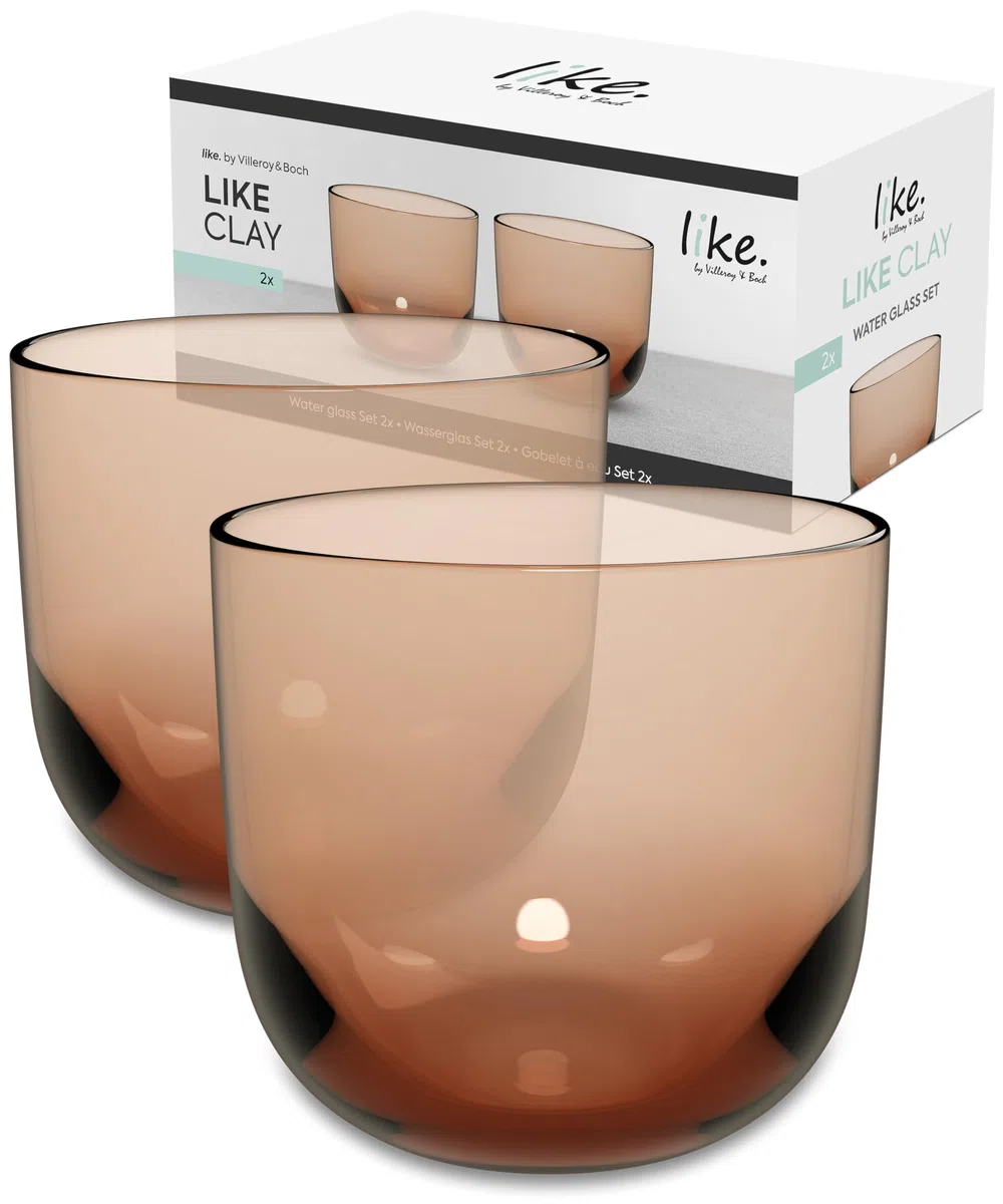 like. by Villeroy & Boch – Like Clay bicchiere da acqua set da 2 pz., bicchiere colorato marrone, capacità 280ml