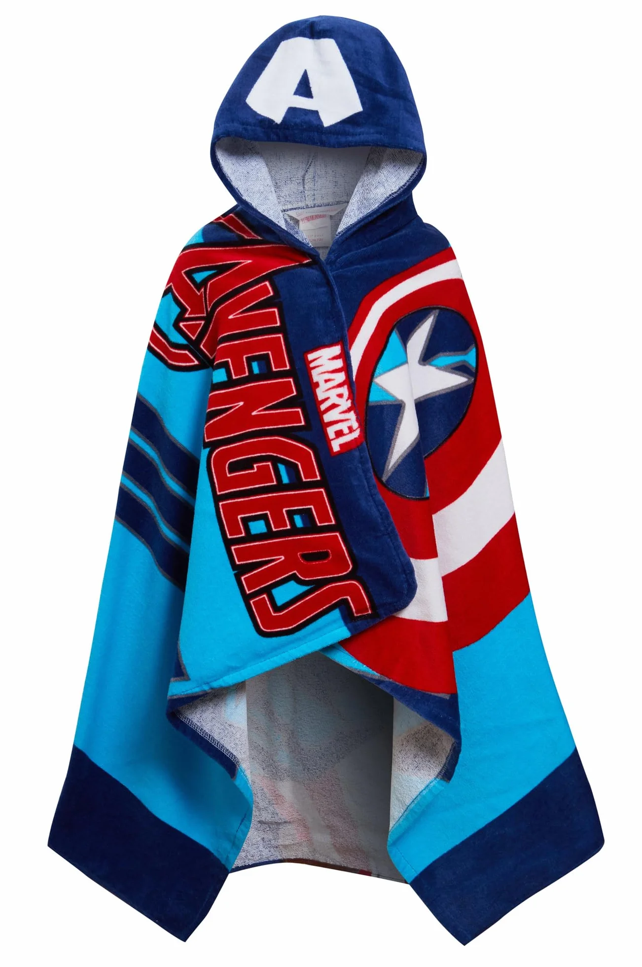 Asciugamano con cappuccio Captain America 100% cotone Marvel Avengers Poncho Asciugamano da spiaggia per bambini Accappatoio da bagno Copertura da nuoto per ragazzi