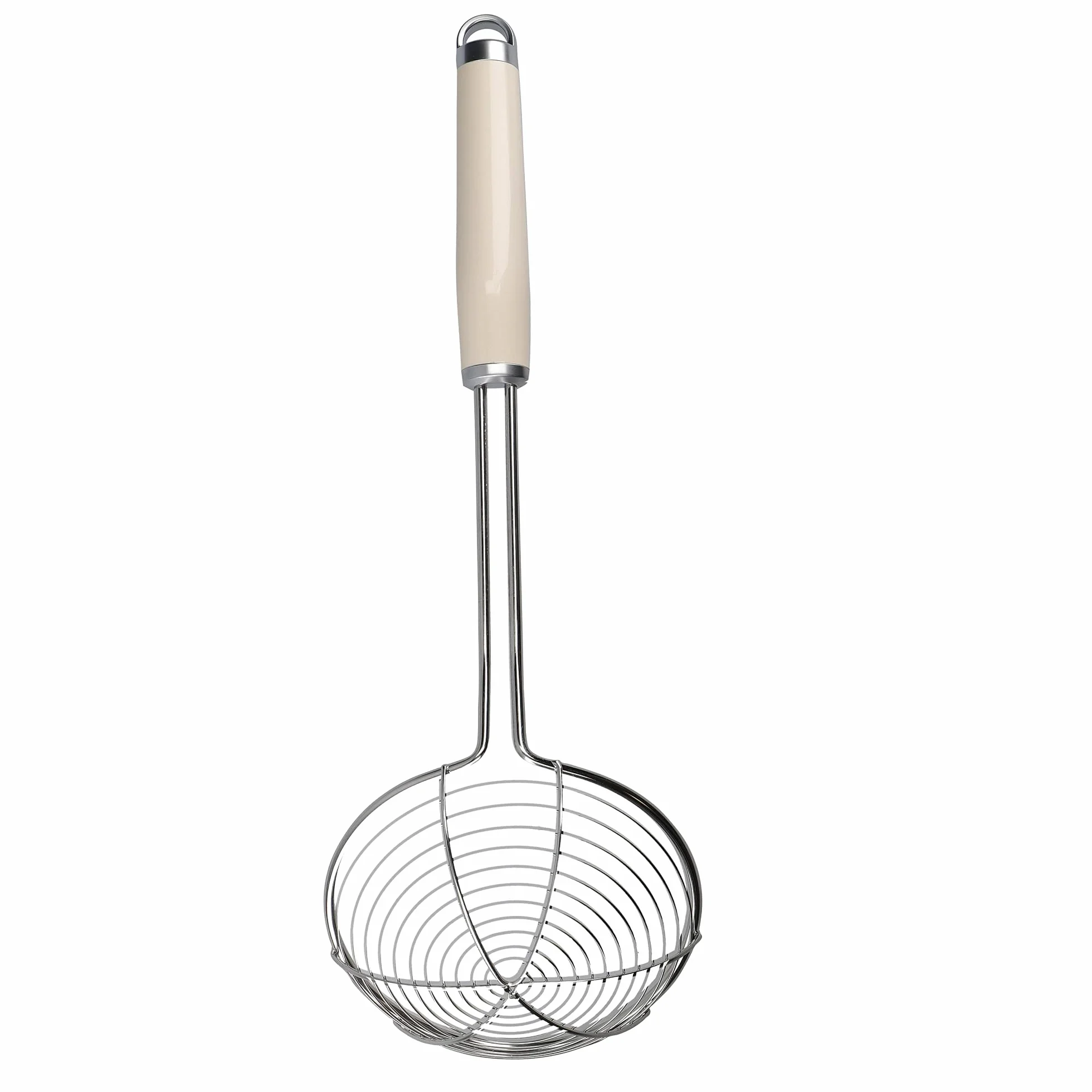 KitchenAid Cucchiaio Forato / Schiumarola a Ragnatela, Acciaio Inossidabile Resistente alla Ruggine, Sicuro in Lavastoviglie, 36 x 51 x 140 mm, Crema
