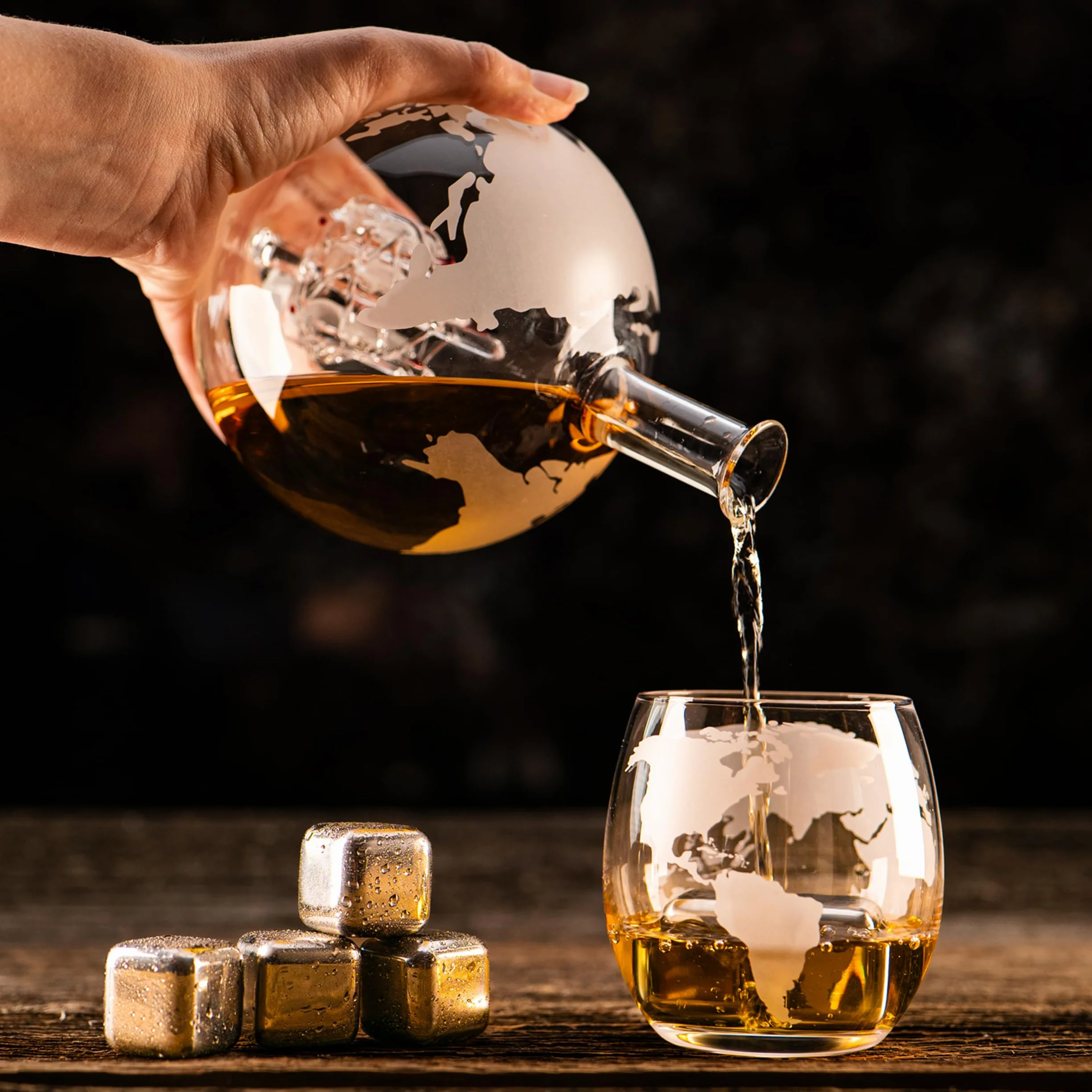 Whisiskey Set Bicchieri da Whisky - Set Whisky Regalo - Idee Regalo Uomo Compleanno - Scatola Regalo, 4 Bicchieri da Whisky x 285ML