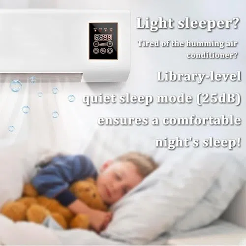 Climafy Condizionatore d'aria a parete da 12000 BTU, mini condizionatore con funzione riscaldamento, raffreddamento silenzioso senza condotti per camera da letto e ufficio, unità portatile autoevapo