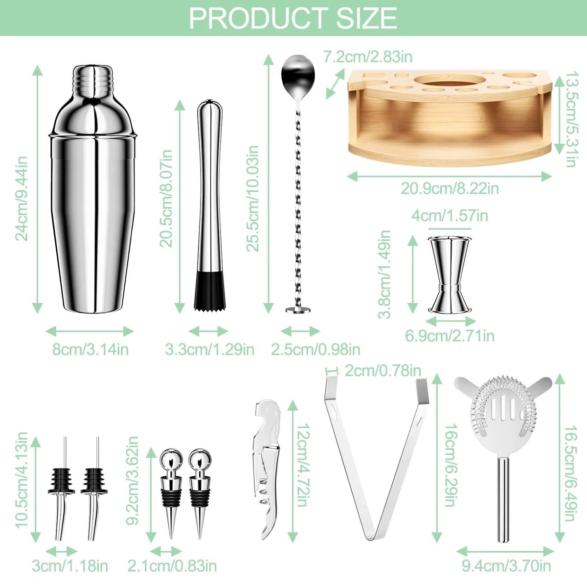 Chiluxendo Shaker, Attrezzi Misurino per Cocktail Kit Barman Professionale, Attrezzatura Shaker Cocktail set Accessori Bar Completo, Coctail Bartender Dosatore Cocktail Metal Pour Bevande