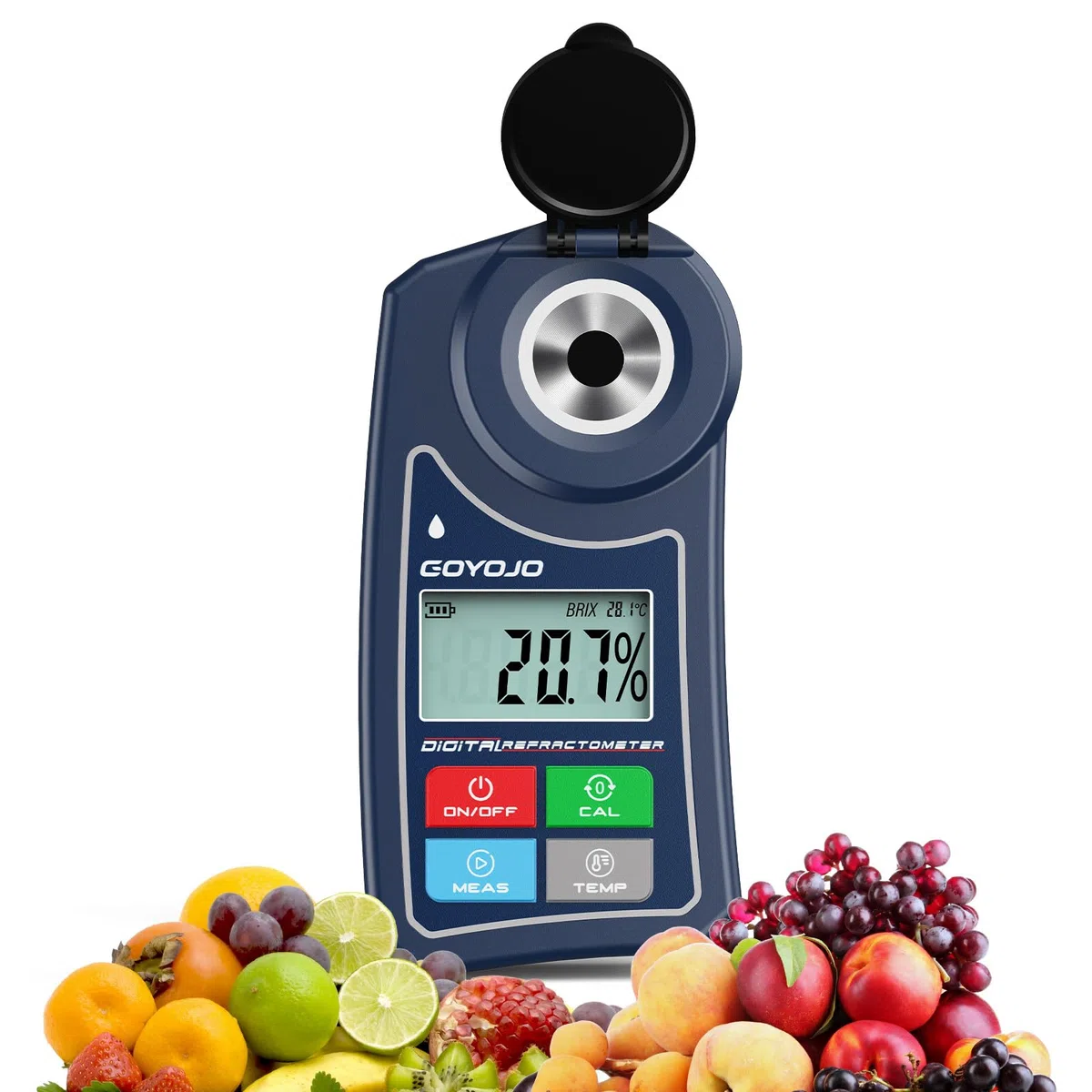 Rifrattometro Digitale Brix con Compensazione Automatica della Temperatura, per Campioni d'Acqua, Alimenti, Frutta, Bevande e Contenuto Zuccherino delle Colture (0,0-55,0% Brix)