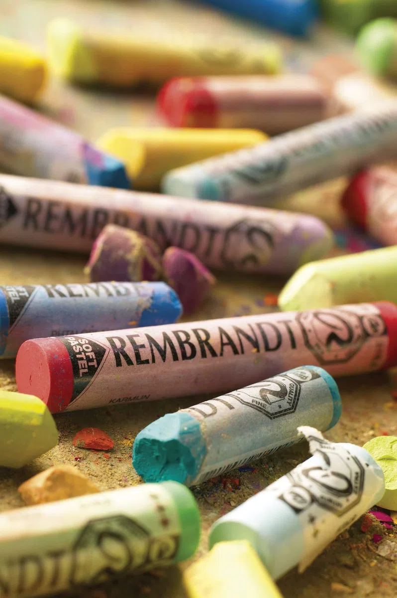 Rembrandt Set professionale di pastelli morbidi Selezione generale di colori Deluxe | 60 pastelli medi