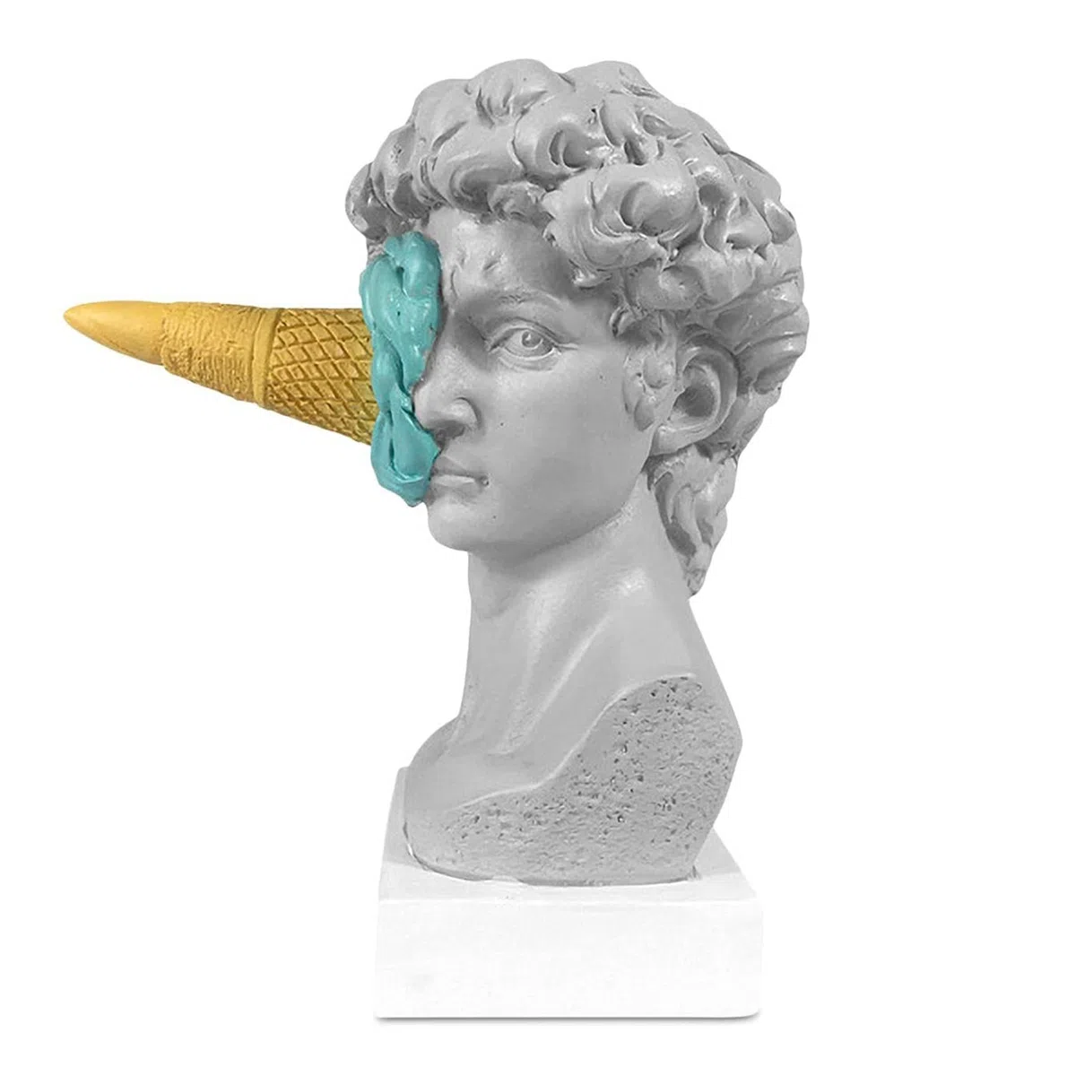 PRATYAHARA Ice Cream Smashing David Statua Europea Moderno Semplice David Busto Statua Camera Da Letto Soggiorno Portico Desktop Decor A