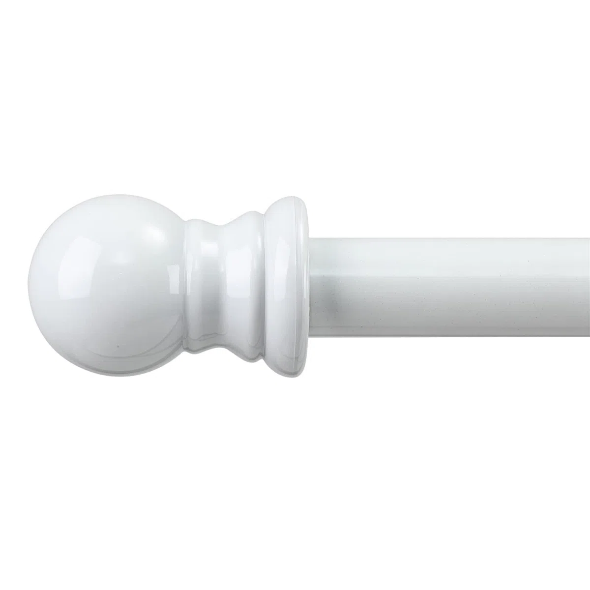Bastone Tenda Bianco, Bastone per Tende 76-213cm, Bastoni per Tende Allungabile con Estremità Sferiche in Acciaio Inox per Camera da Letto, Soggiorno