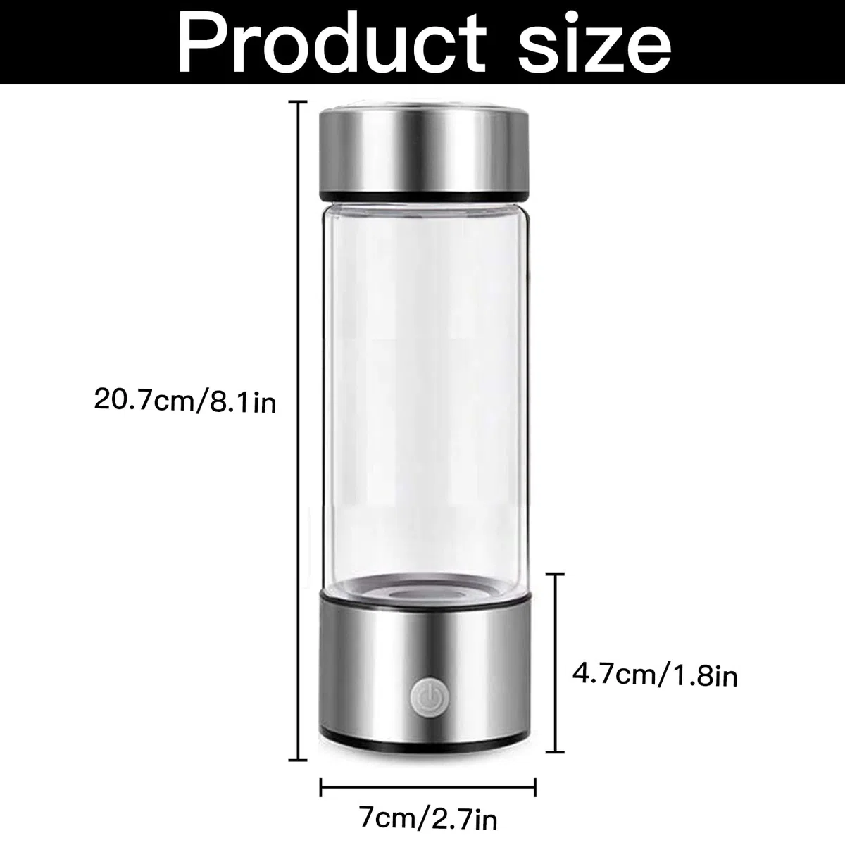 Bottiglia d'acqua idrogeno, generatore di acqua idrogeno, macchina portatile ionizzatrice per acqua, per casa, ufficio, viaggio