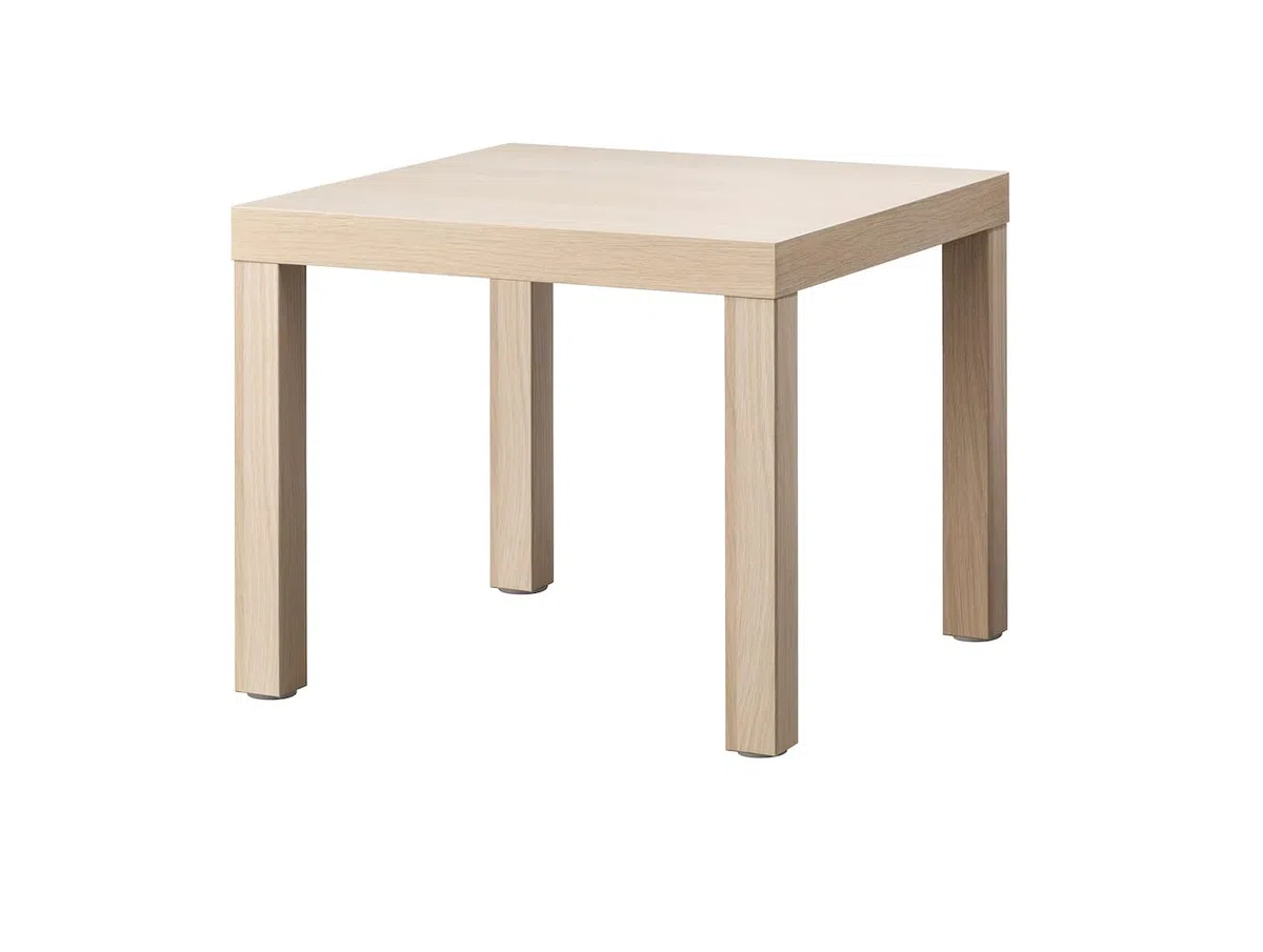 Ikea Lack - Tavolino, 55 x 55 cm, effetto rovere macchiato di bianco