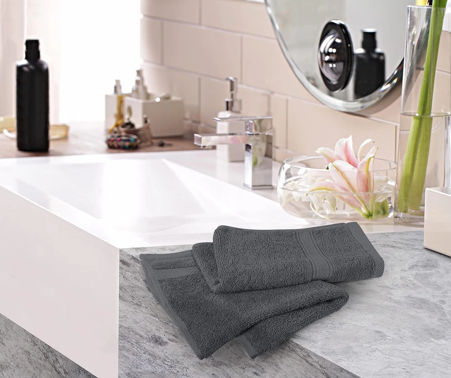 Utopia Towels - Set di Asciugamani Mani (6 Pezzi, 41x 71 cm) - 100% Cotone - Perfezionare per Hotel & Spa - Massima Morbidezza e assorbenza da Parte di (Grigio)