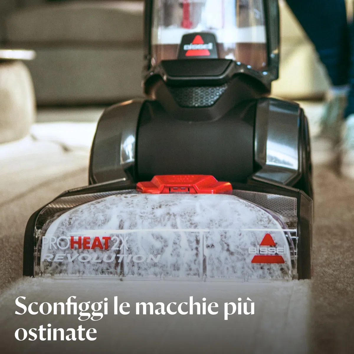 BISSELL ProHeat 2X Revolution, Lavatappeti, Lavatappezzeria con tecnologia Heatwave, Doppie spazzole, Pulitore per Tappeti, Auto, Divani, Moquette & Tappeti, 3,7L, con Cavo,Potente motore 800 W, 1858N